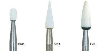 Shofu Dura-White Stone, CN1 Pointed Cone, CA (Contra Angle) Shank, ISO #024, White, 12/Pkg, 0221 thumbnail 12