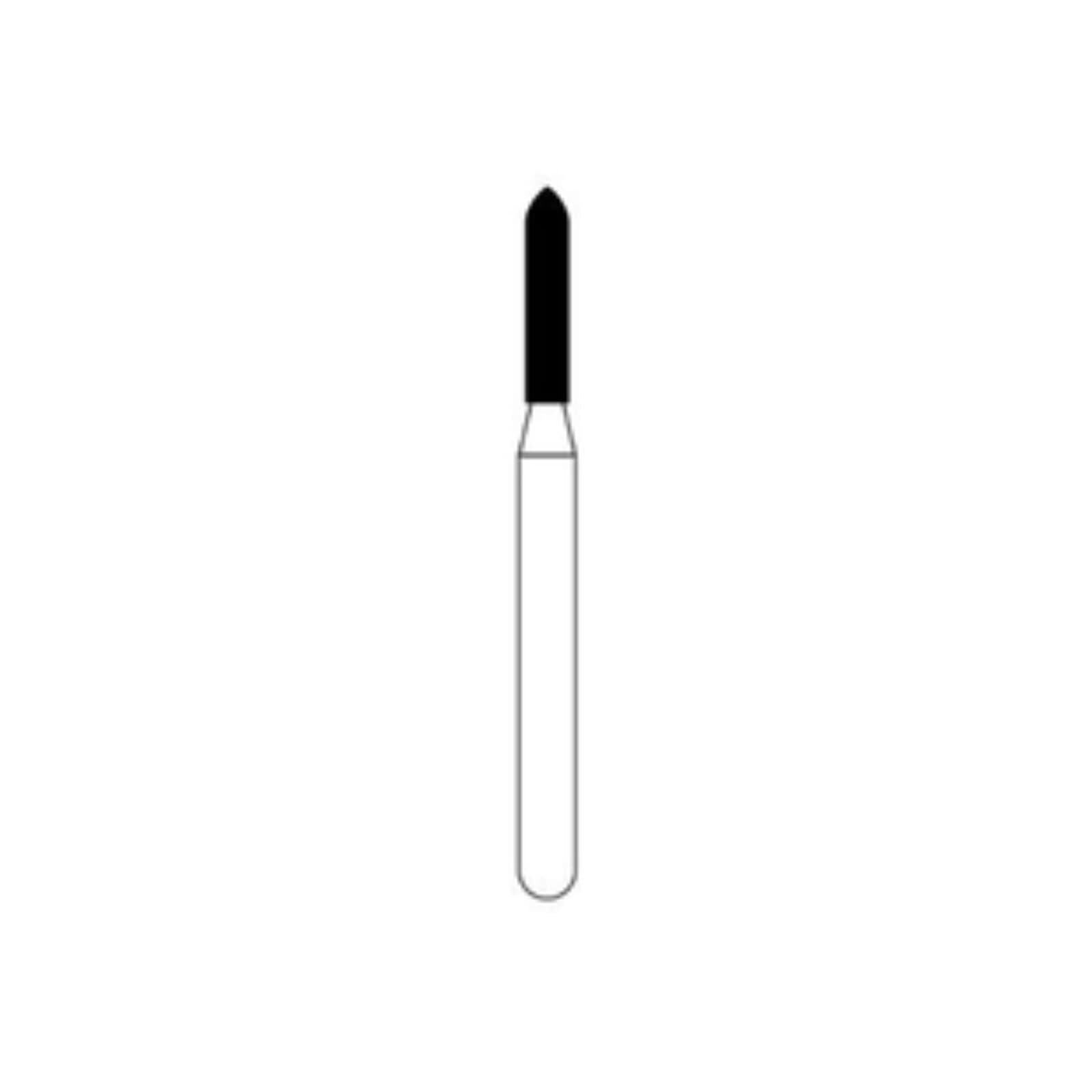 NTI Diamond Bur, Medium Grit, Beveled Cylinder, Friction Grip, #M877-009, 0.9 mm Diameter x 6.0 mm, 5/Pack thumbnail 2
