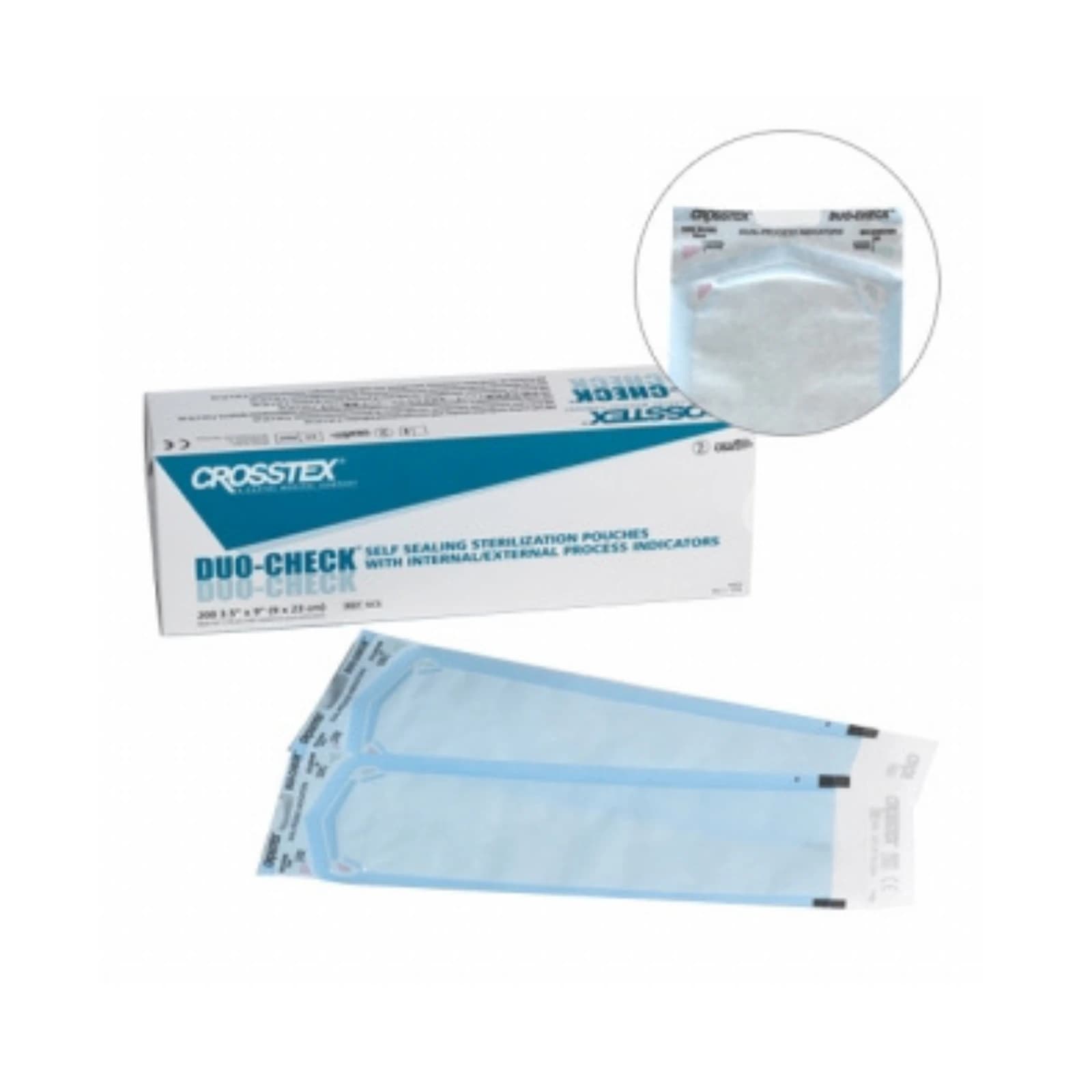 Crosstex Duo-Check Self-Sealing Sterilization Pouches, 3.5" x 9", Blue, 500/Box, SCS5 thumbnail 6