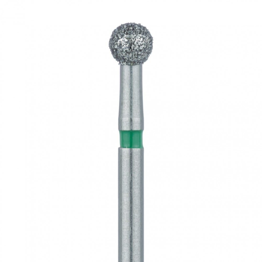 Meisinger Multi-Use Diamond Bur, Friction Grip, Round, 801G, 2.7 mm, Coarse, Green, 5/Pk, 801G-027-FG thumbnail 3