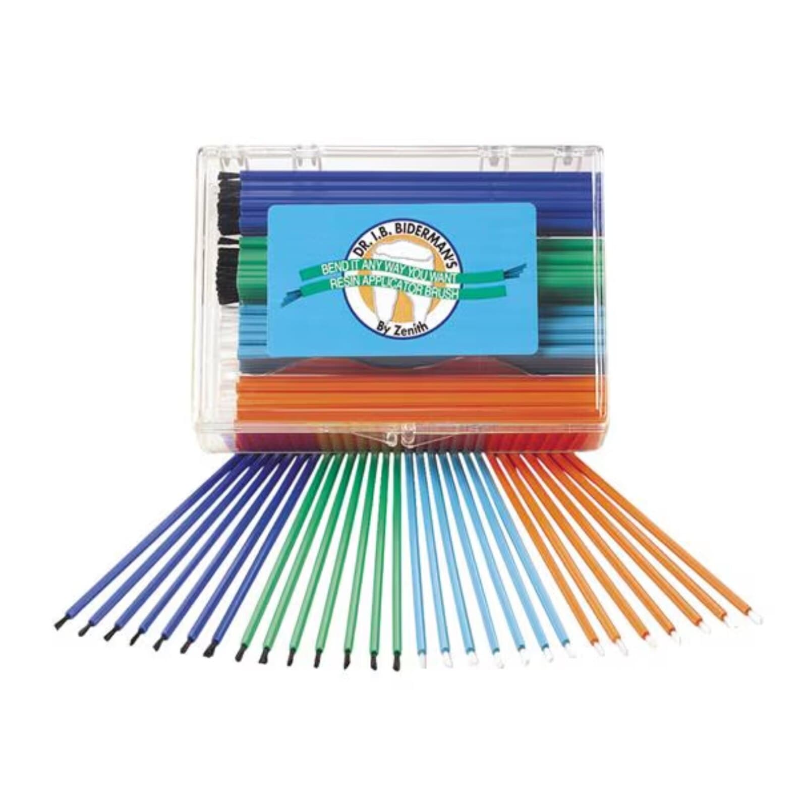 Zenith I.B. Brush Disposable Bendable Applicator Brushes, Fine (Sienna/Teal), 144/Box, #61910 thumbnail 2