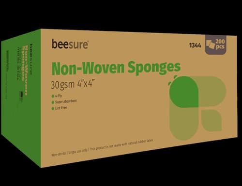 BeeSure Non-Woven Sponge NS 4x4, 4-Ply Rayon/Polyester, Non-Sterile, 2000/Case, BE1344 thumbnail 3