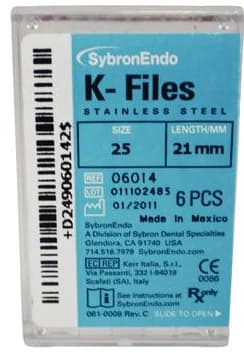Kerr K-Files Stainless Steel, Size #25, 21mm, Red, 6/Pack, 06014 thumbnail 13