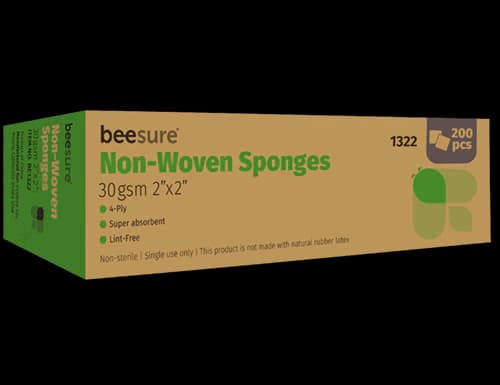 BeeSure Non-Woven Sponge, 4-Ply, Non-Sterile, 2" x 2", 5000/Case, BE1322 thumbnail 3