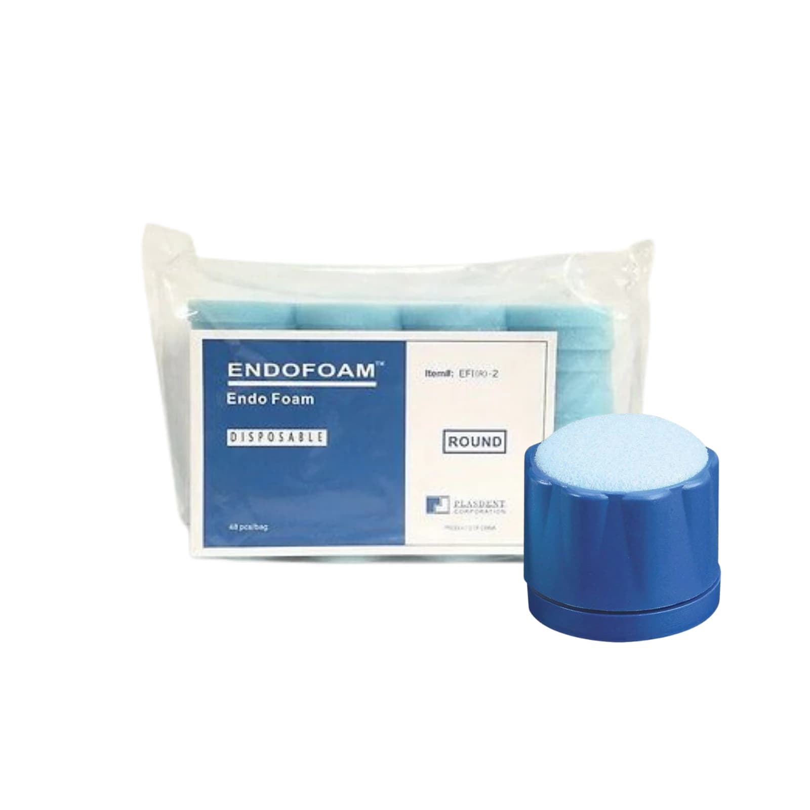 Plasdent Round Endo Foam Inserts, Blue, Disposable, 48/Pk thumbnail 2