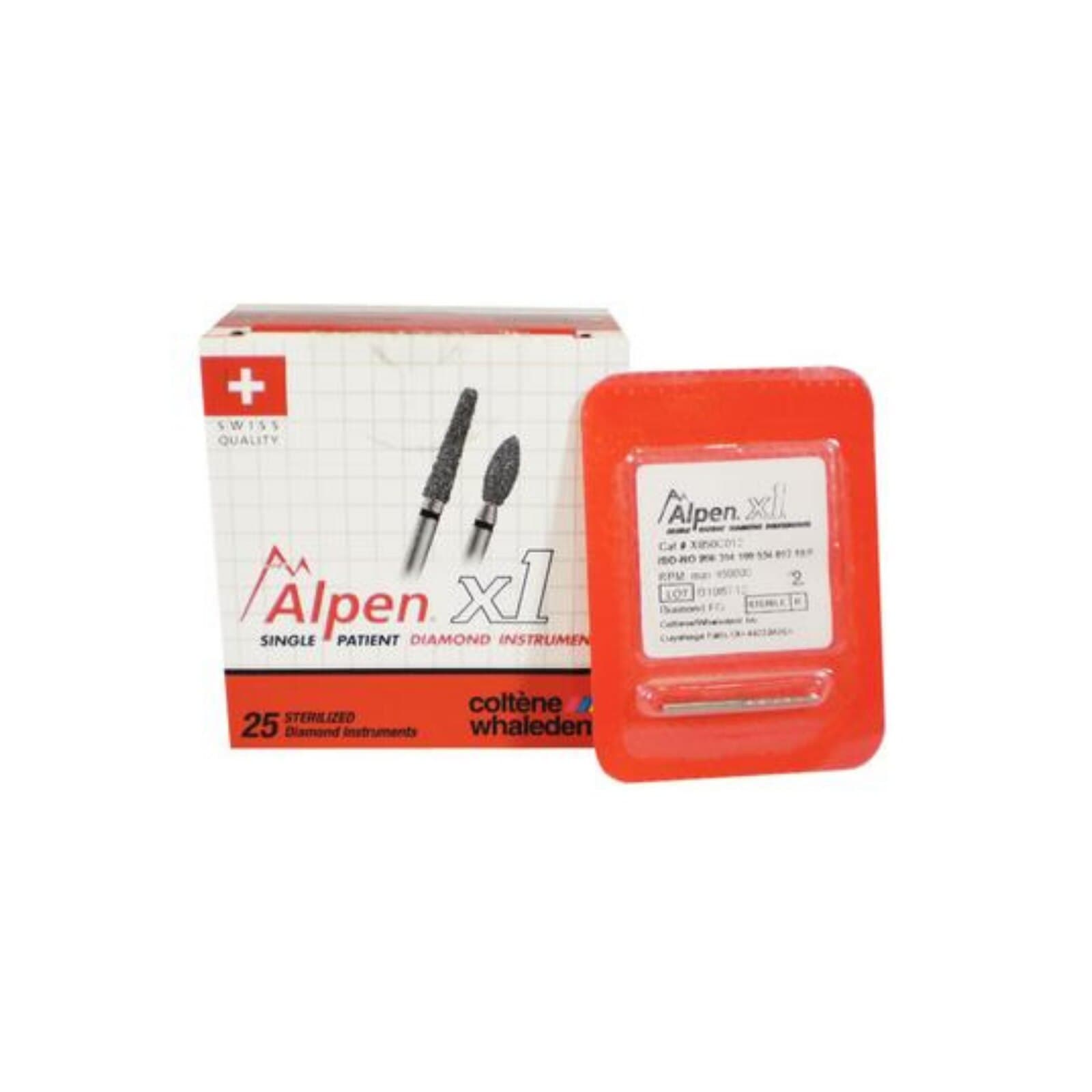 Alpen x1 Single-Use Diamond Bur, FG, Round End Cylinder, #881-009C, Coarse, Green, 0.9 mm Diameter, 8.0 mm Length, 25/Pk, X881C009 thumbnail 2