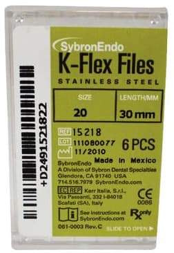 Kerr K-Flex Endodontic Files, #20 (Yellow), 30mm, Stainless Steel, 6/Box, 15218 thumbnail 7