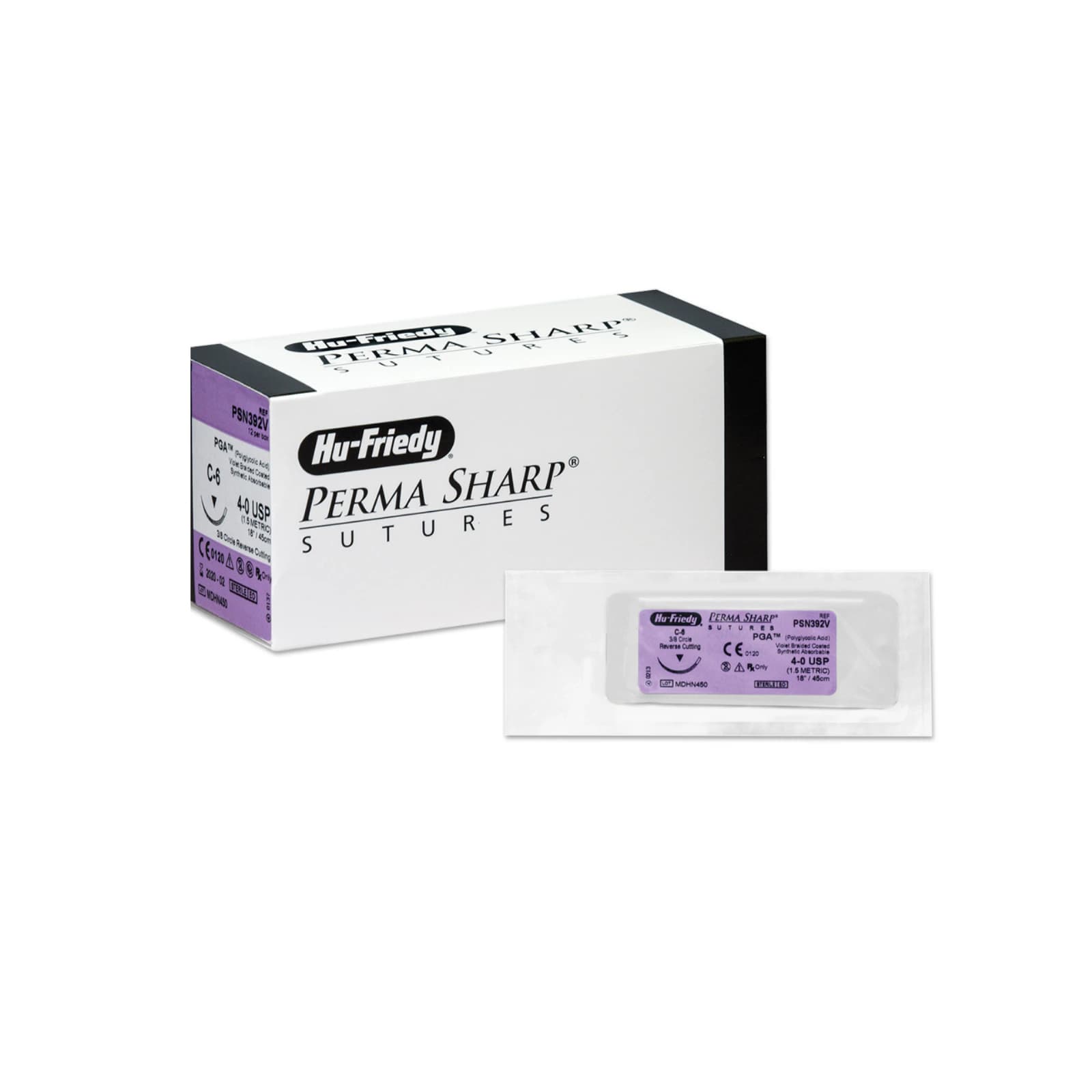 Hu-Friedy Perma Sharp Chromic Gut Suture, 4-0, 18", C-3 Premium Reverse Cutting Needle, 3/8 Circle, 13mm, 12/Box, PSN1654C thumbnail 6