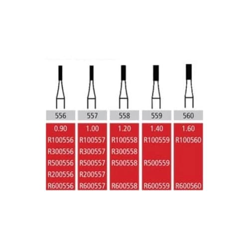 Alpen Carbide Bur FG 558, Cross Cut Straight Fissure, Friction Grip, 1.2 mm Diameter, 100/Pk thumbnail 2