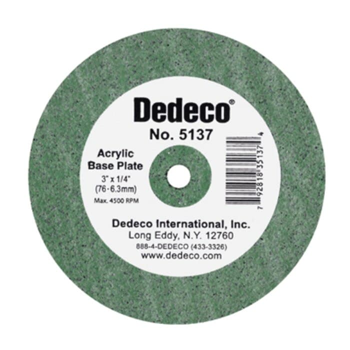 Dedeco Acrylic Base Plate Lathe Wheel, 3" x 3/8", Green, 1/Pk, 5138 thumbnail 5