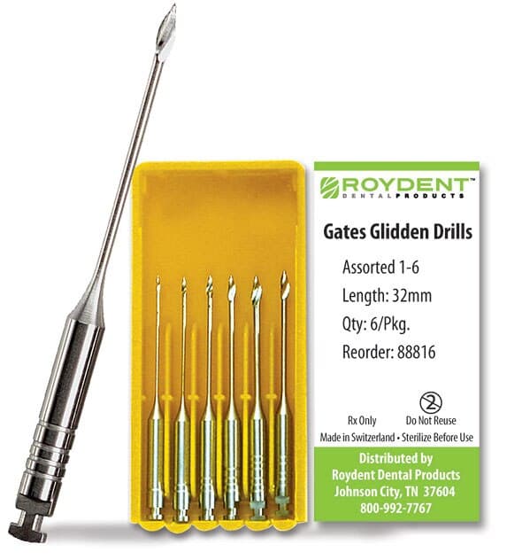 Roydent Gates Glidden Drills, 28mm, Size #5, 6/Pack - Gates Glidden 28mm #5 - Image 1
