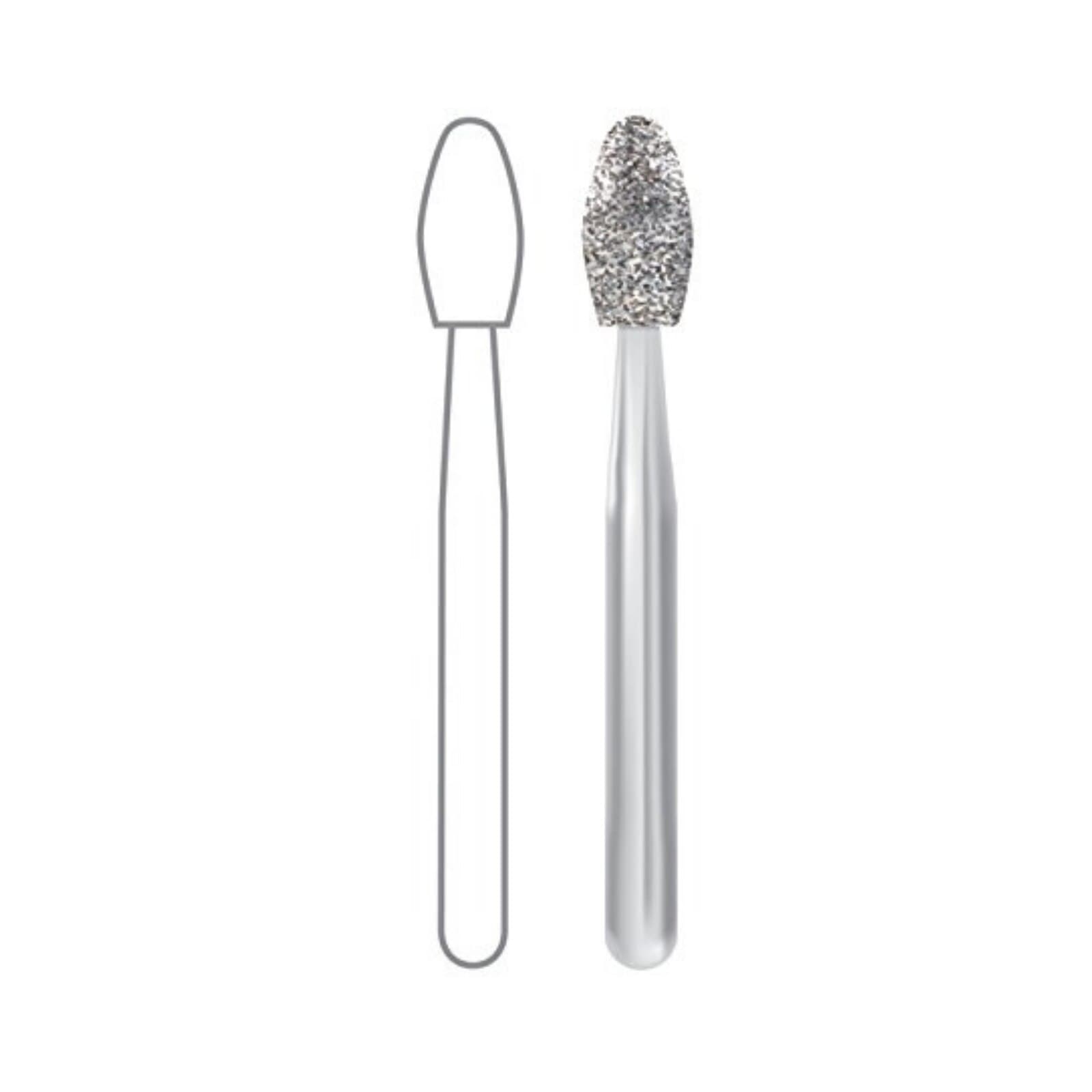 Midwest® Multi-Use Diamond FG #379/023, Coarse Grit, Esthetic Trimming Egg (Football) Shape, Friction Grip, 2.3 mm Diameter, 4.3 mm Length, 5/Pkg, 471428 thumbnail 2