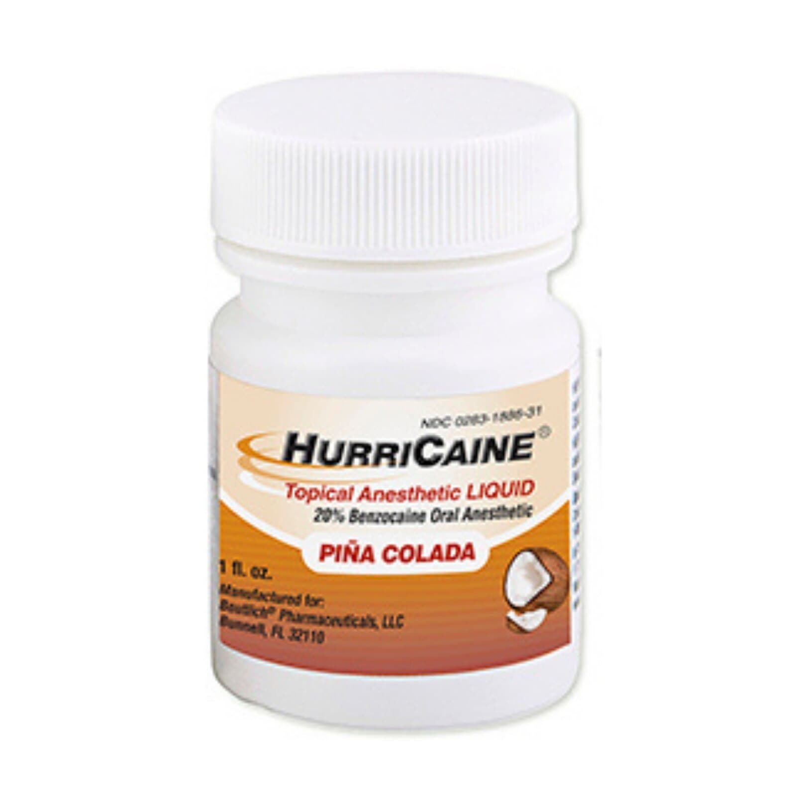 Hurricaine Topical Liquid Anesthetic, Pina Colada, 1 oz Bottle, 1886-31 - Hurricaine Topical Liquid Pina Colada 1oz/Jr - Image 1