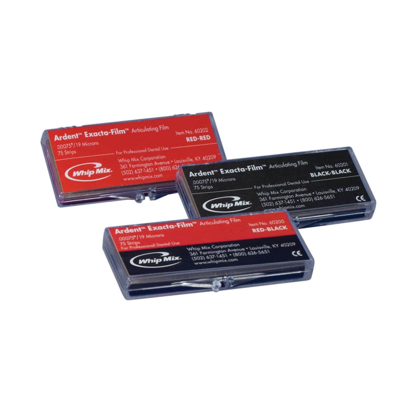 Ardent Exacta-Film Articulating Film, Red/Red, 19 Microns (0.00075"), Double-Sided, 75 Strips/Box, #60202 thumbnail 3