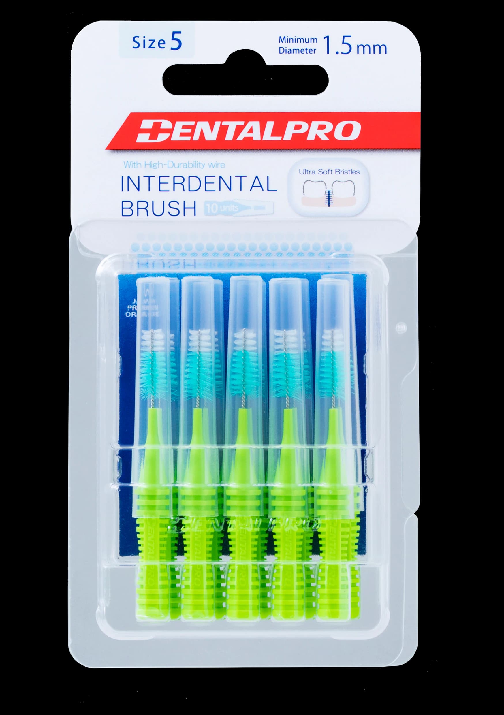 3D Dental Interdental Brush I-Shaped, Size 5, Green, 10/Pk - Interdental Brush I-Shaped Size 5 Green 10/Pk - Image 1