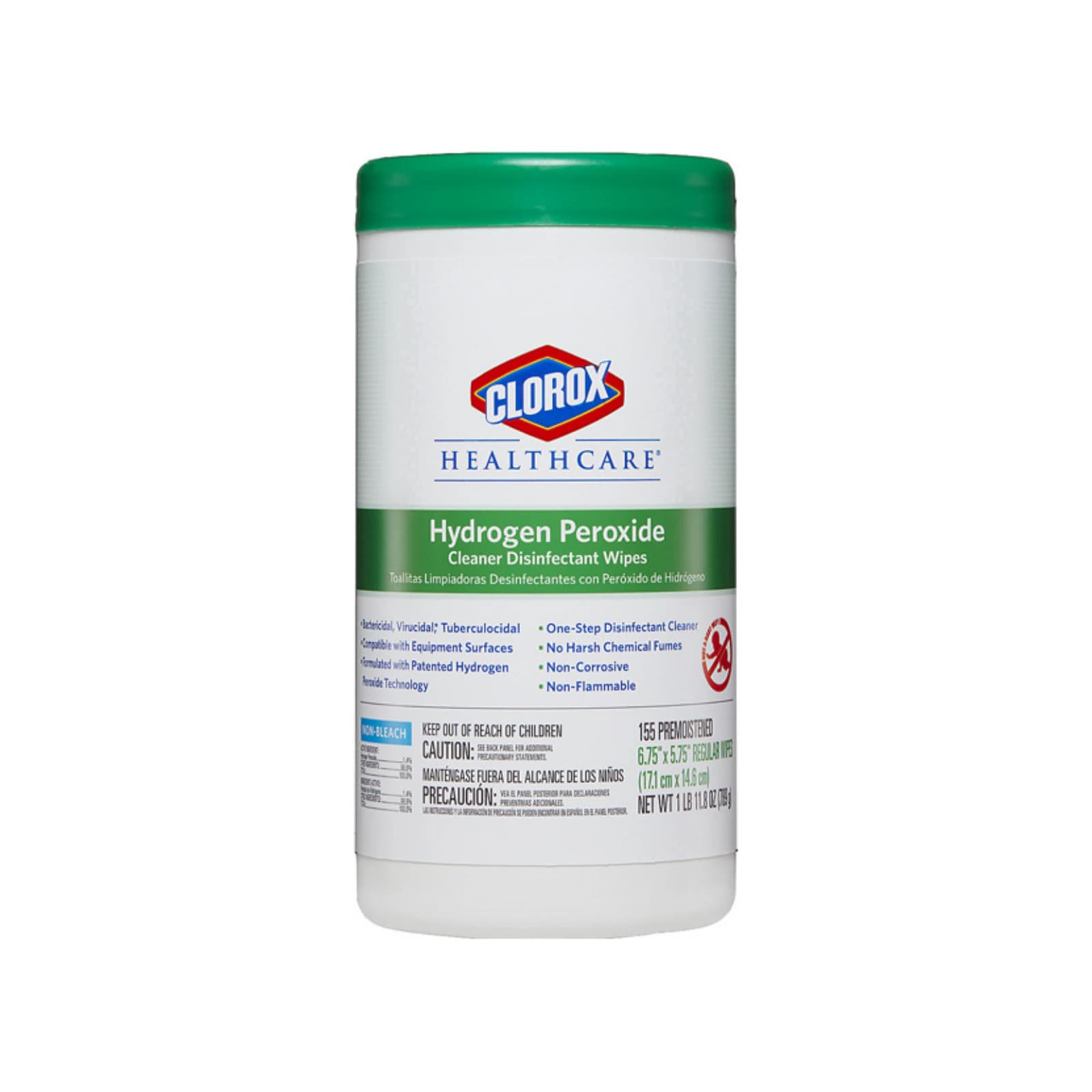 Clorox Healthcare Hydrogen Peroxide Disinfectant Wipes, 6.75" x 5.75", 155/Can, 30825 thumbnail 2