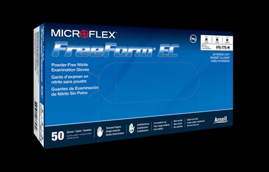 FreeForm® EC Nitrile Exam Gloves, Powder Free, Latex Free, Non-Sterile, Small, Blue, 50/Box, FFE-775-S thumbnail 3