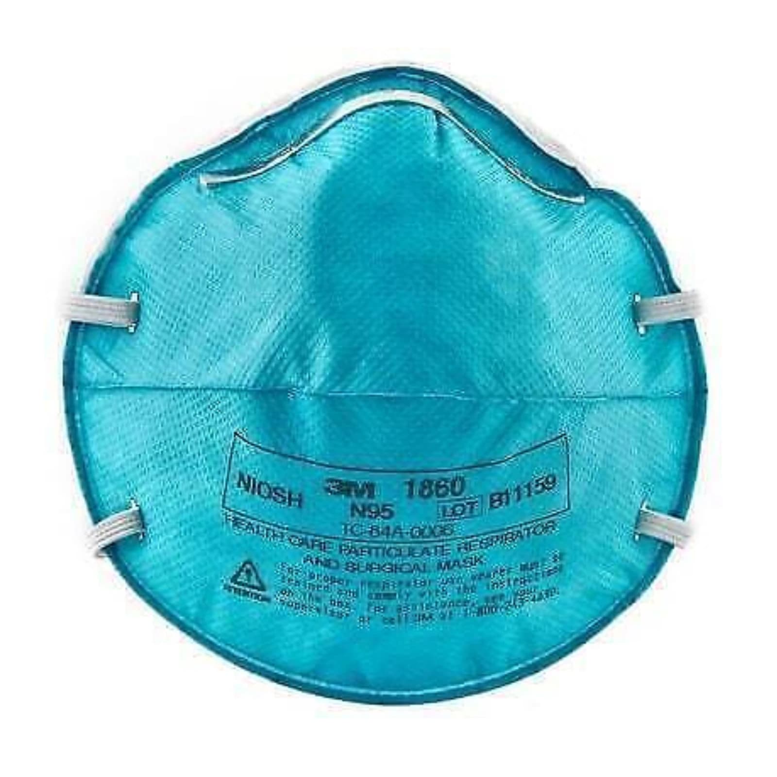 3M Particulate Respirator 1860, N95 Health Care Respirator and Surgical Mask, Standard Size, Teal, 20/Box, 1860 thumbnail 7