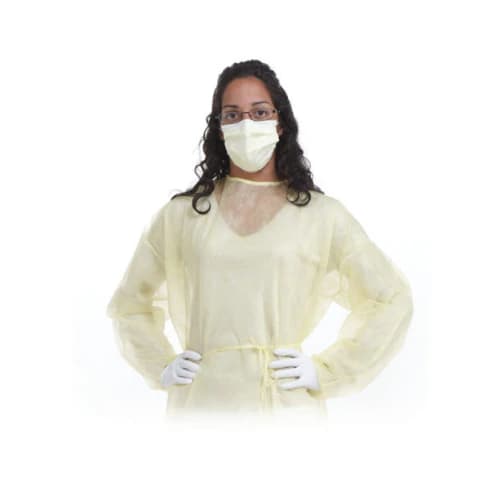 Medicom Isolation Gown, Regular, Blue, 50/Pack thumbnail 2