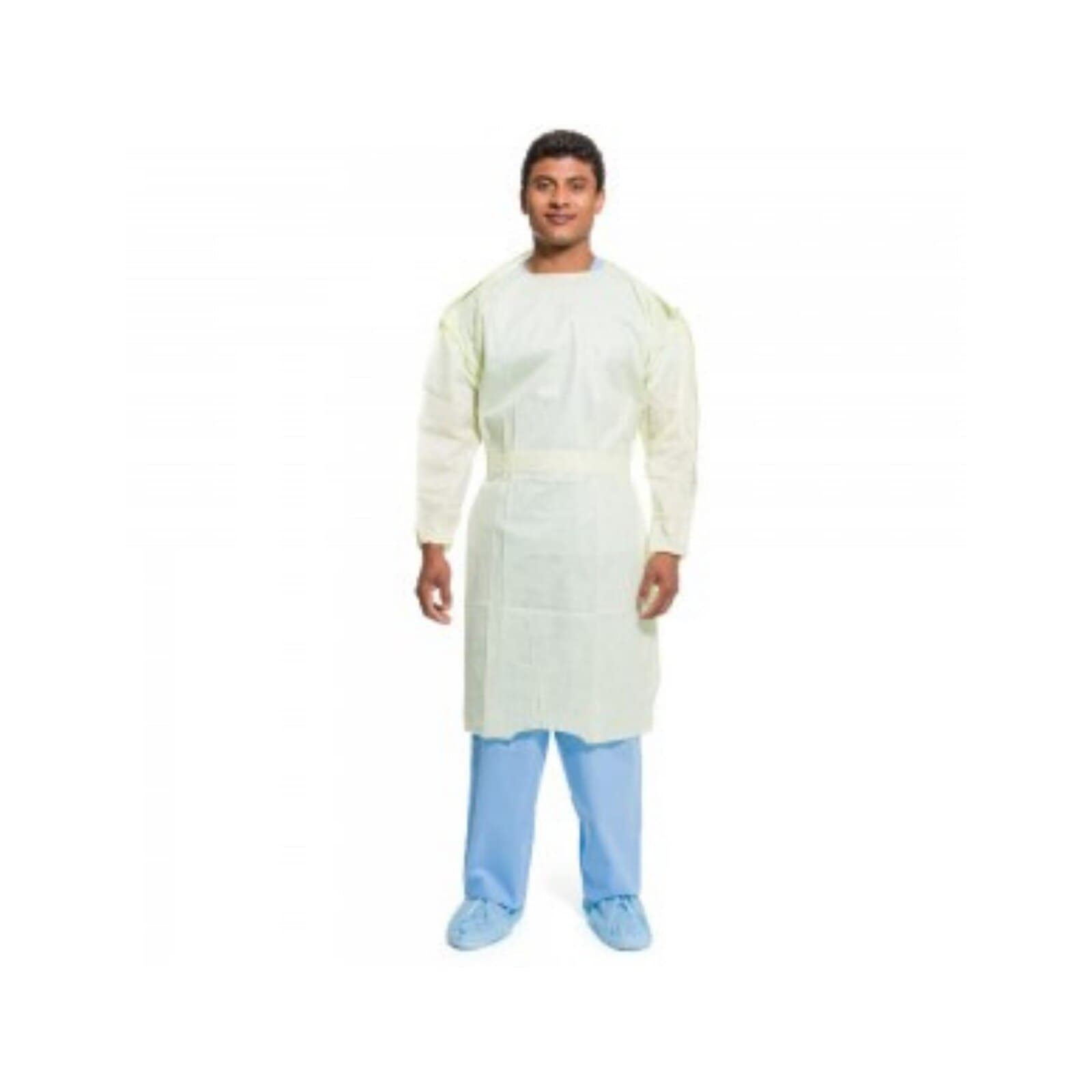 Halyard KC200 Tri-Layer Isolation Gown, AAMI Level 2, Large, Yellow, 10/Case - Isolation Gown AAMI2 Yellow 10/cs - Image 1