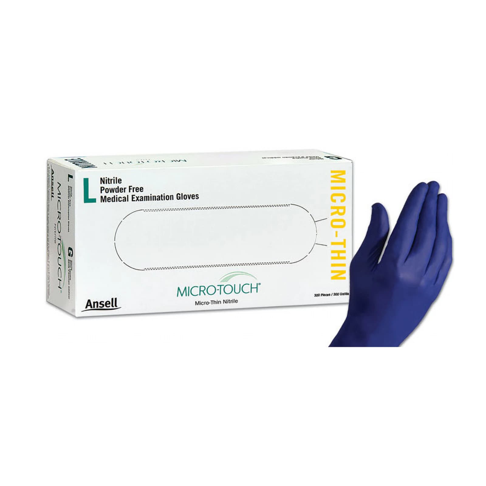 Micro-Touch Micro-Thin Nitrile Exam Gloves, Powder-Free, Non-Sterile, Large, Blue, Textured Fingertips, 300/Box, 6034313 thumbnail 11