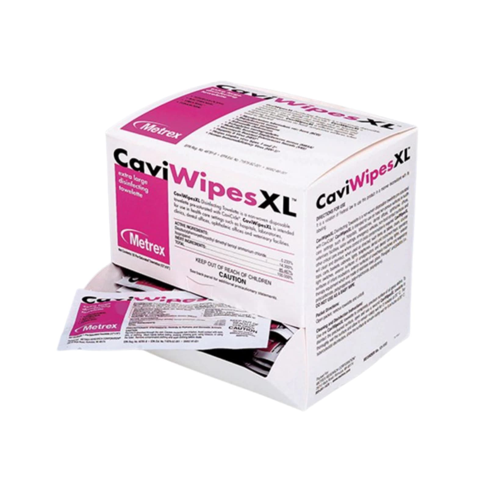 Metrex CaviWipes1 Disinfectant Wipes, Extra Large (9" x 12"), Individually Wrapped, 50/Box thumbnail 2