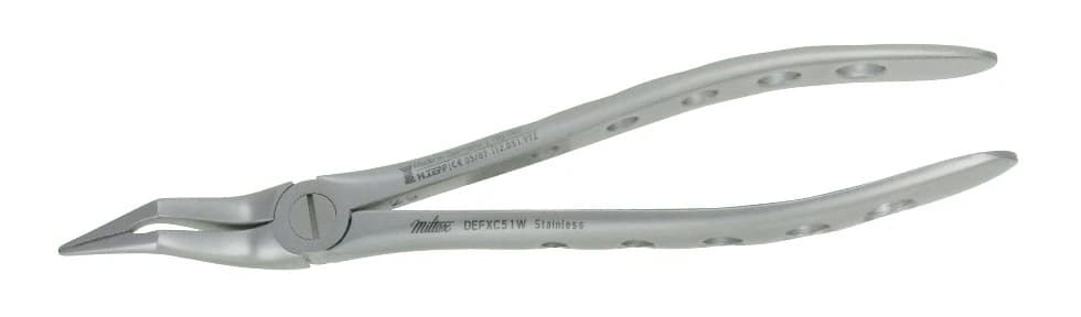 Miltex Xcision Extracting Forceps #51W, Upper Roots, Serrated Beaks, Stainless Steel, DEFXC51W thumbnail 2
