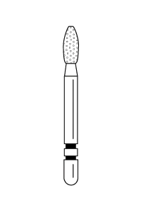 Two Striper Diamond Bur, FG, Football, 290.4, Very Fine, Yellow, 1.9 mm Major/0.7 mm Minor Diameter, 4.0 mm Length, 5/Pk, 2015204 thumbnail 3