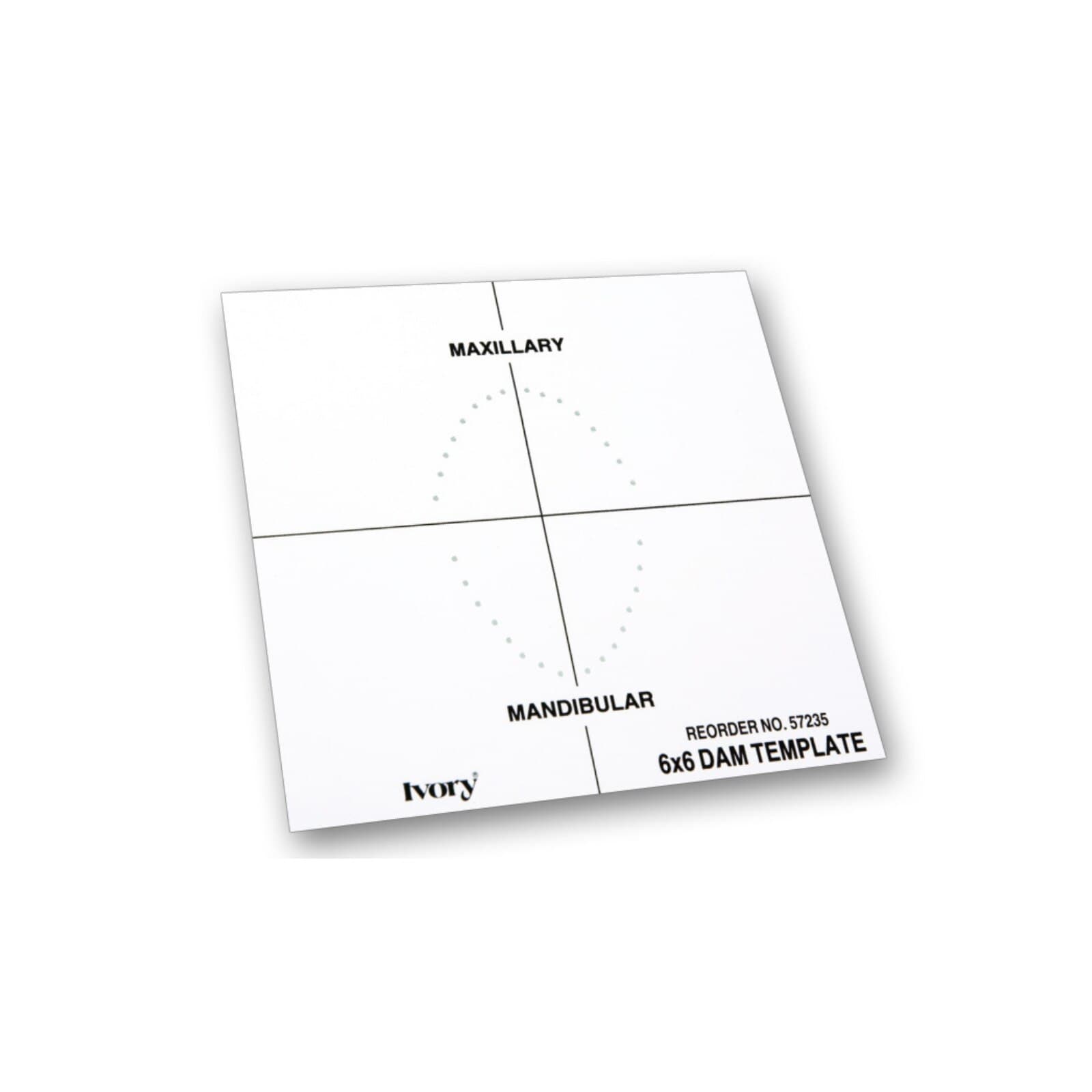 Ivory Rubber Dam Template 6" x 6", 50057235 thumbnail 2