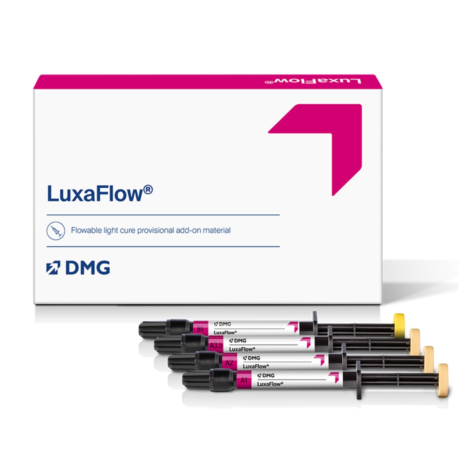 LuxaFlow Ultra Flowable Light-Cure Add-On Resin Introductory Kit, 4 x 1.5g Syringes (A1, A2, A3.5, B1) + 20 Tips, 211751 thumbnail 8