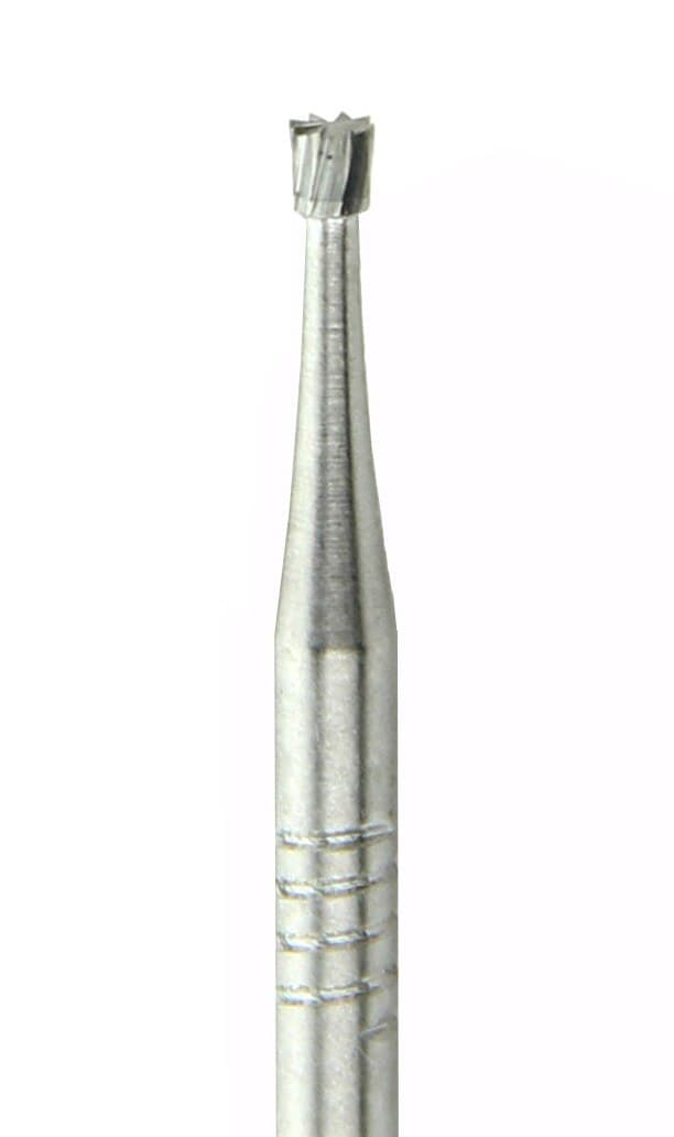 SS White FG #34 Inverted Cone Carbide Bur, Friction Grip Short Shank, 0.8 mm Diameter, 100/Pack - Standard Operatory Carbide Burs – FGSS - Inverted Cone, # 34, 0.8 mm Diameter, 0.6 mm Length, 100/Pkg - Image 1