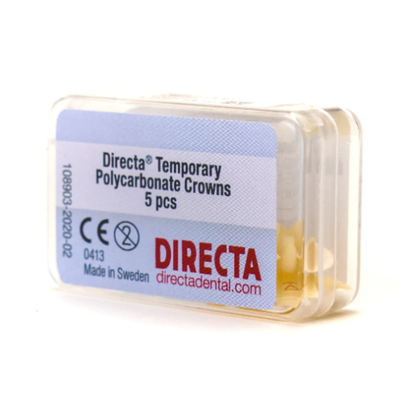Directa Temporary Polycarbonate Crown, Cuspid, Size 33, Translucent, 5/Pack, 609233 - Temporary Polycarbonate Cuspid Crowns - Image 1