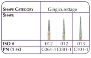 Shofu Gingicurettage Diamond Bur, FG, Flame, ISO #012, 1.2 mm, Coarse, 1/Pk, C081-1 thumbnail 3