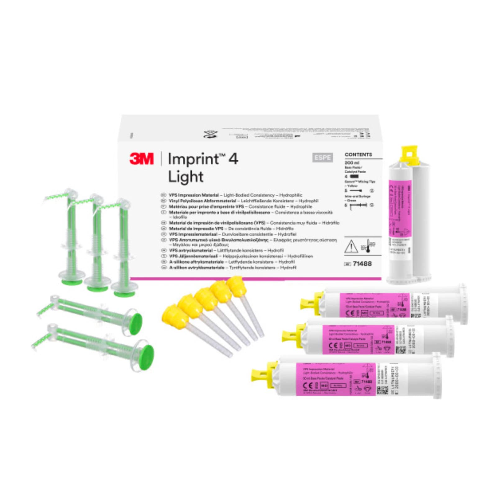 3M™ Imprint™ 4 VPS Light Body Impression Material Refill, 4 x 50 mL Cartridges, Pink, Mint Flavor, 71488 thumbnail 3