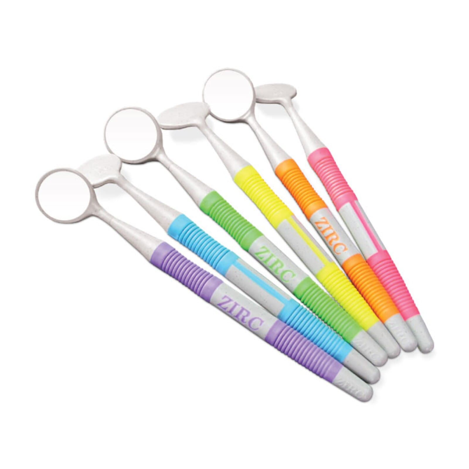 Zirc Crystal HD Soft Grip Mouth Mirror, #4, Assorted Vibrant, 12/Pk, 50Z363-NEON thumbnail 2