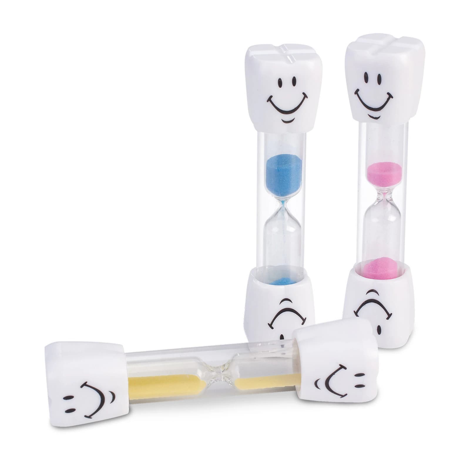Practicon 2-Minute Happy Molar Sand Timers, Assorted Sand Colors, 4" Tall, 40/Box, 10-16733 thumbnail 2