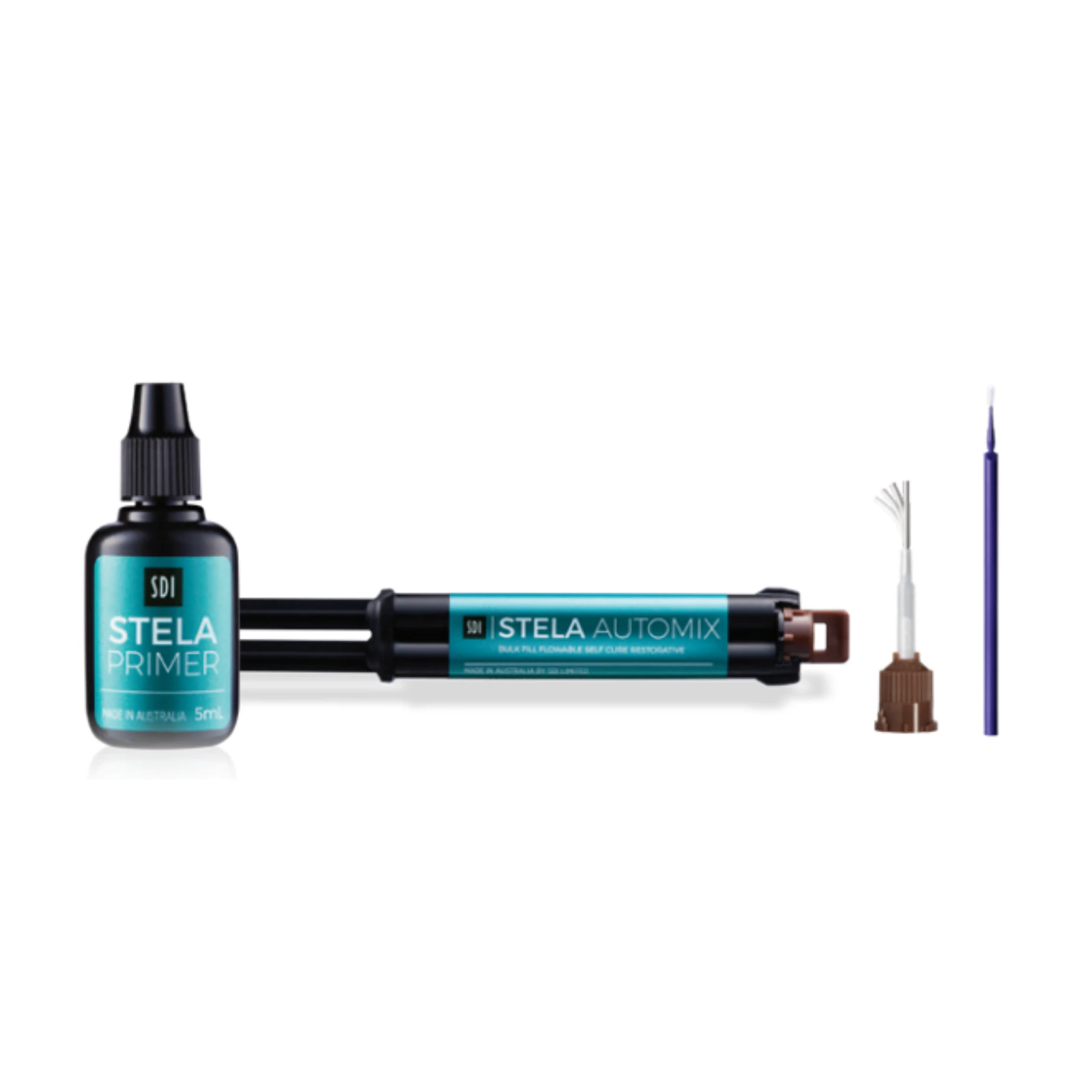 SDI Stela Automix Intro Kit, Bulk Fill Flowable Self-Cure Composite, Universal Shade, 8g Syringe + 5ml Primer, 8640002 thumbnail 2