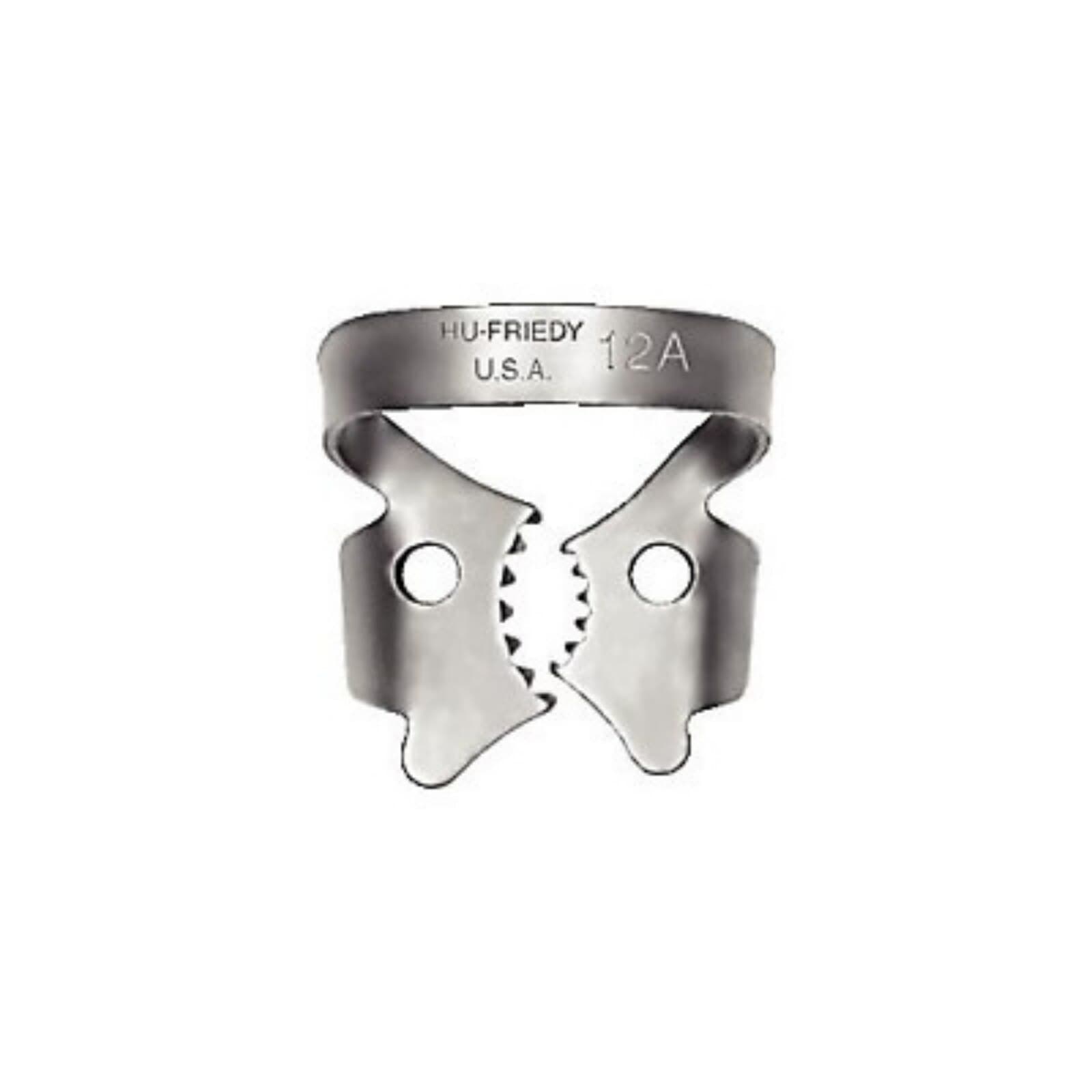 Hu-Friedy Satin Steel Rubber Dam Clamp #12A with Grooves, Lower Right Molars, RDCM12A-G - Satin Steel&reg; Rubber Dam Clamps - #12A with Grooves - Lower Right Molars - Image 1