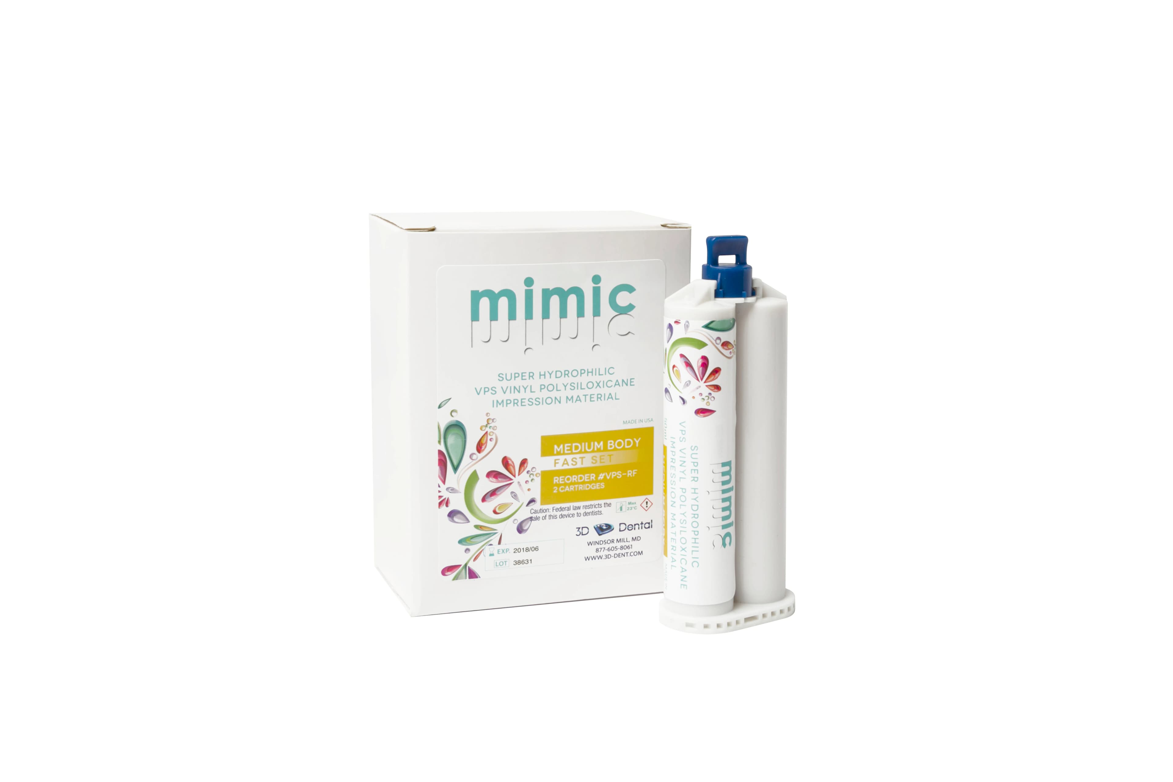Mimic VPS Impression Material, Light Body, Fast Set, 50 ml Cartridges, 2/Pk, VPS-LF thumbnail 6