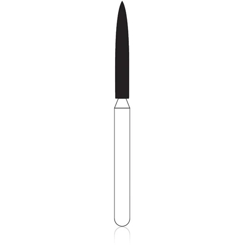 NTI Diamond Bur, FG, Medium Grit, Beveled End Cylinder, #879-014, 1.4 mm Diameter, 10.0 mm Length, 5/Pkg thumbnail 2