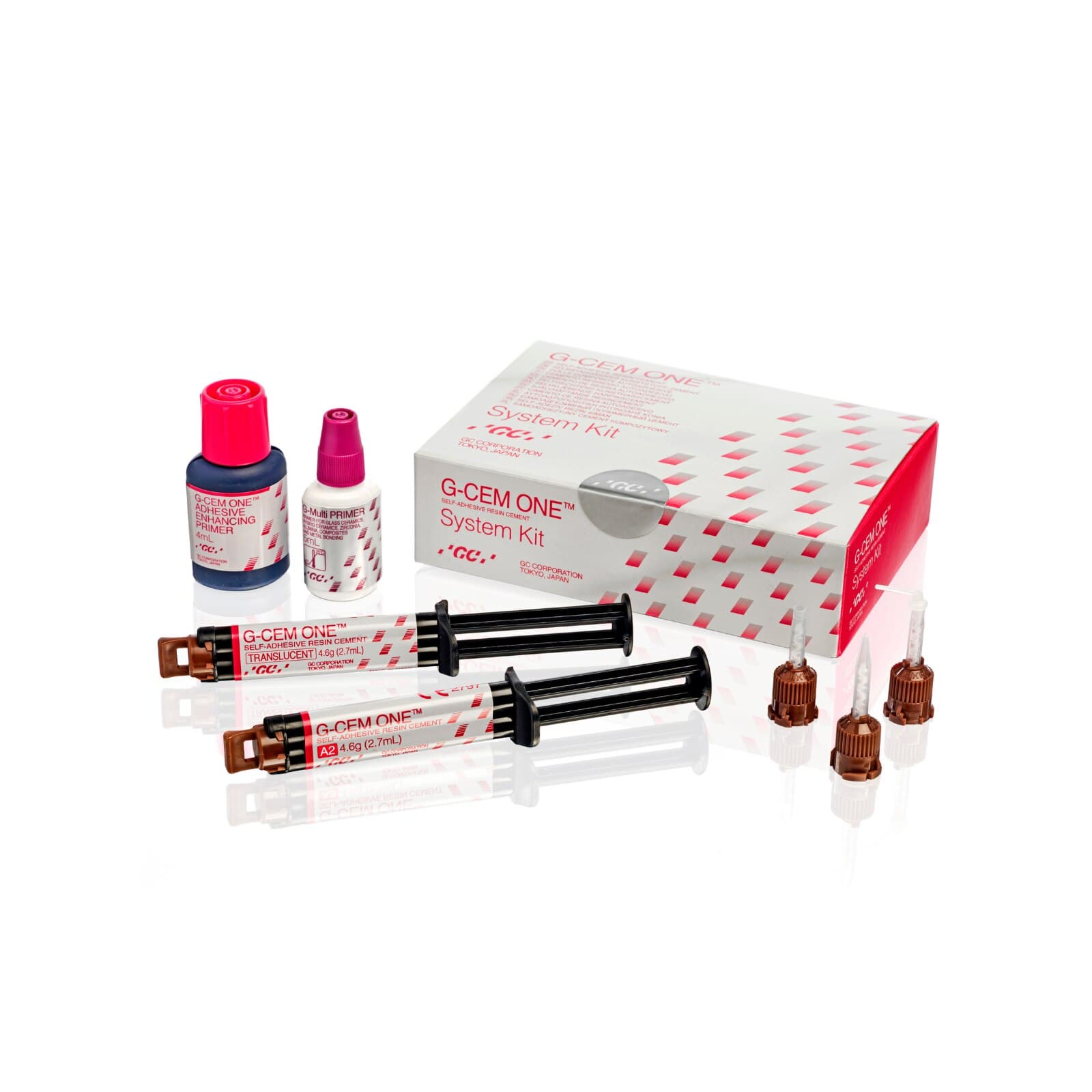 G-CEM ONE Universal Resin Cement System Kit, Self-Cure, Shades A2 & Translucent, 2 x 4.6g Syringes, 20 Automix Tips, 2 Primers, 013672 thumbnail 15