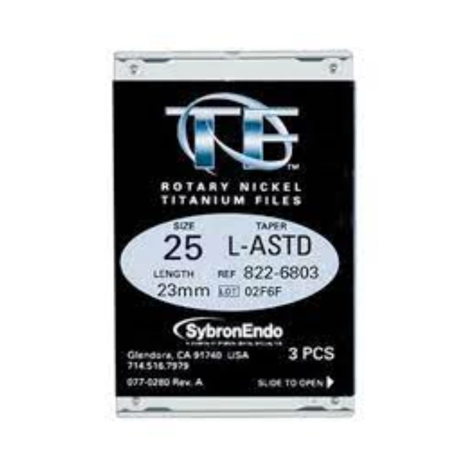 Kerr TF Twisted Files NiTi Rotary Files, #25, Large Assorted (0.06/0.08/0.10 Tapers), 23mm, 3/Pack, 822-6803 thumbnail 3