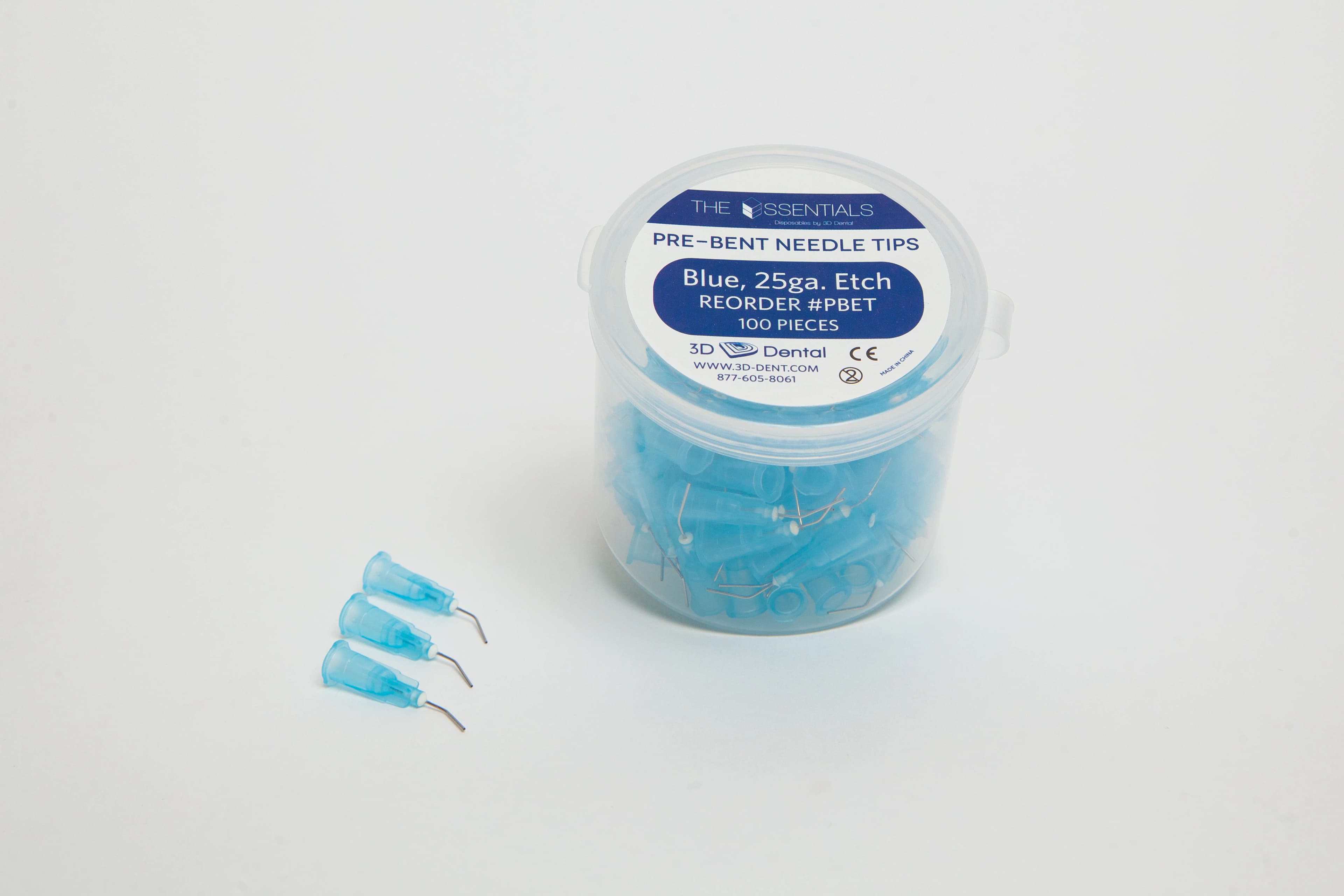 3D Dental Essentials Disposable Pre-Bent Applicator Tips, 25 Gauge, Blue (Etch), 100/Pk, PBET thumbnail 7
