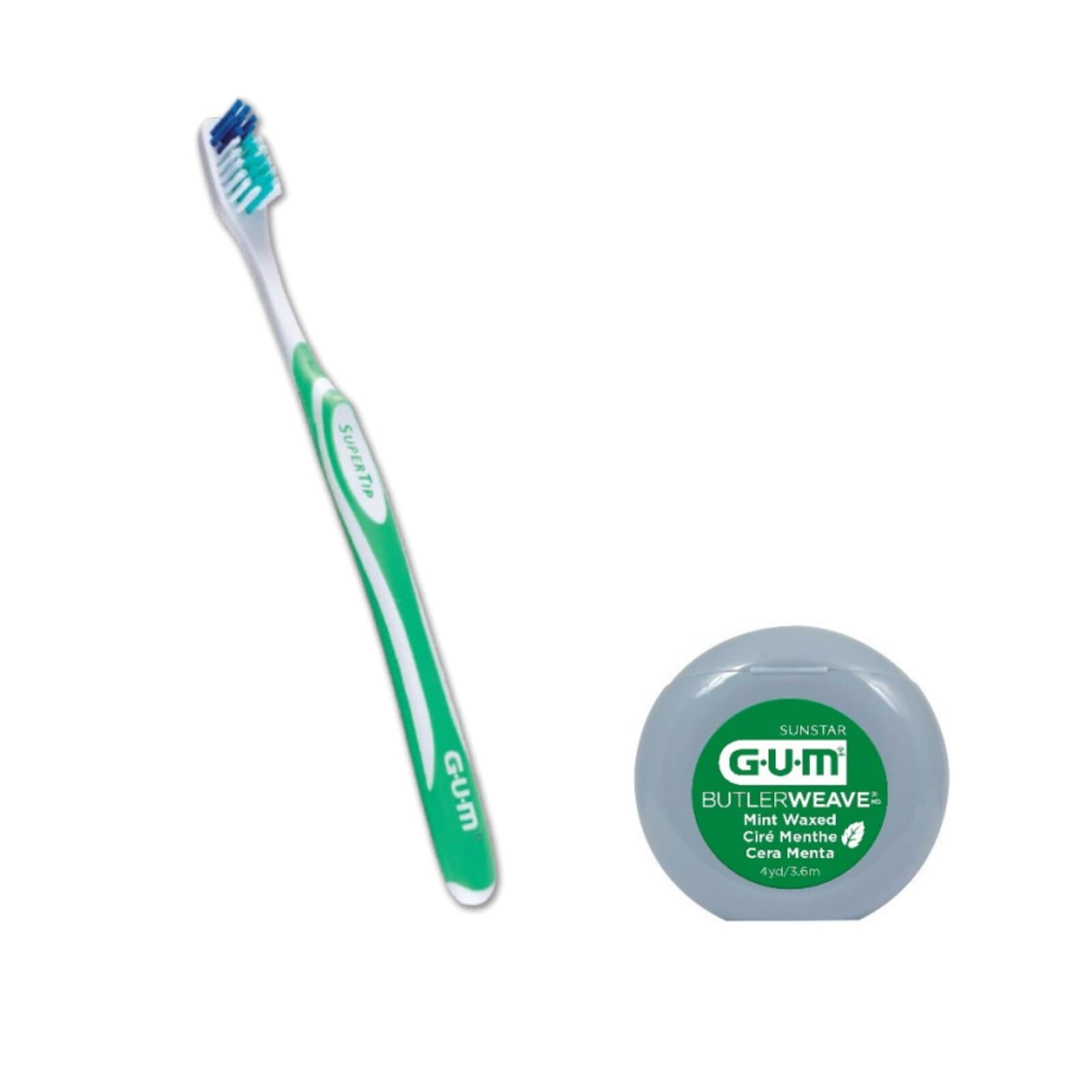 GUM Kit Adult Patient Pack Super Tip Toothbrush Bundle with ButlerWeave Floss, 144 Kits, KIT461P thumbnail 2