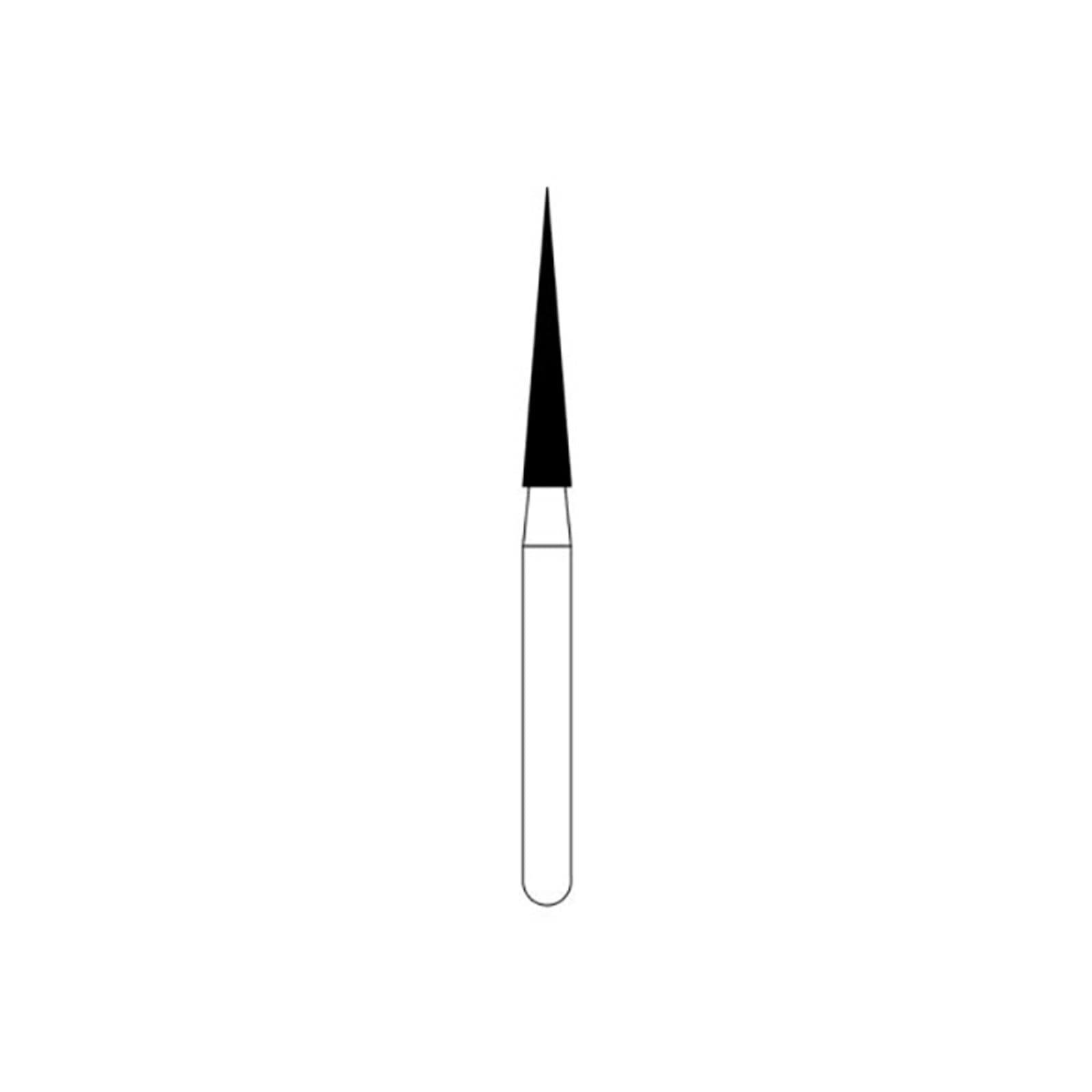 NTI Diamond Bur FG Ultra Fine Needle #859-016 (UF859-016), 1.6 mm Diameter, 10.0 mm Length, 5/Pack thumbnail 2