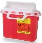 BD Patient Room Sharps Collector, 5.4 Qt, Pearl, Side Entry, 12/Case, 305425 thumbnail 3