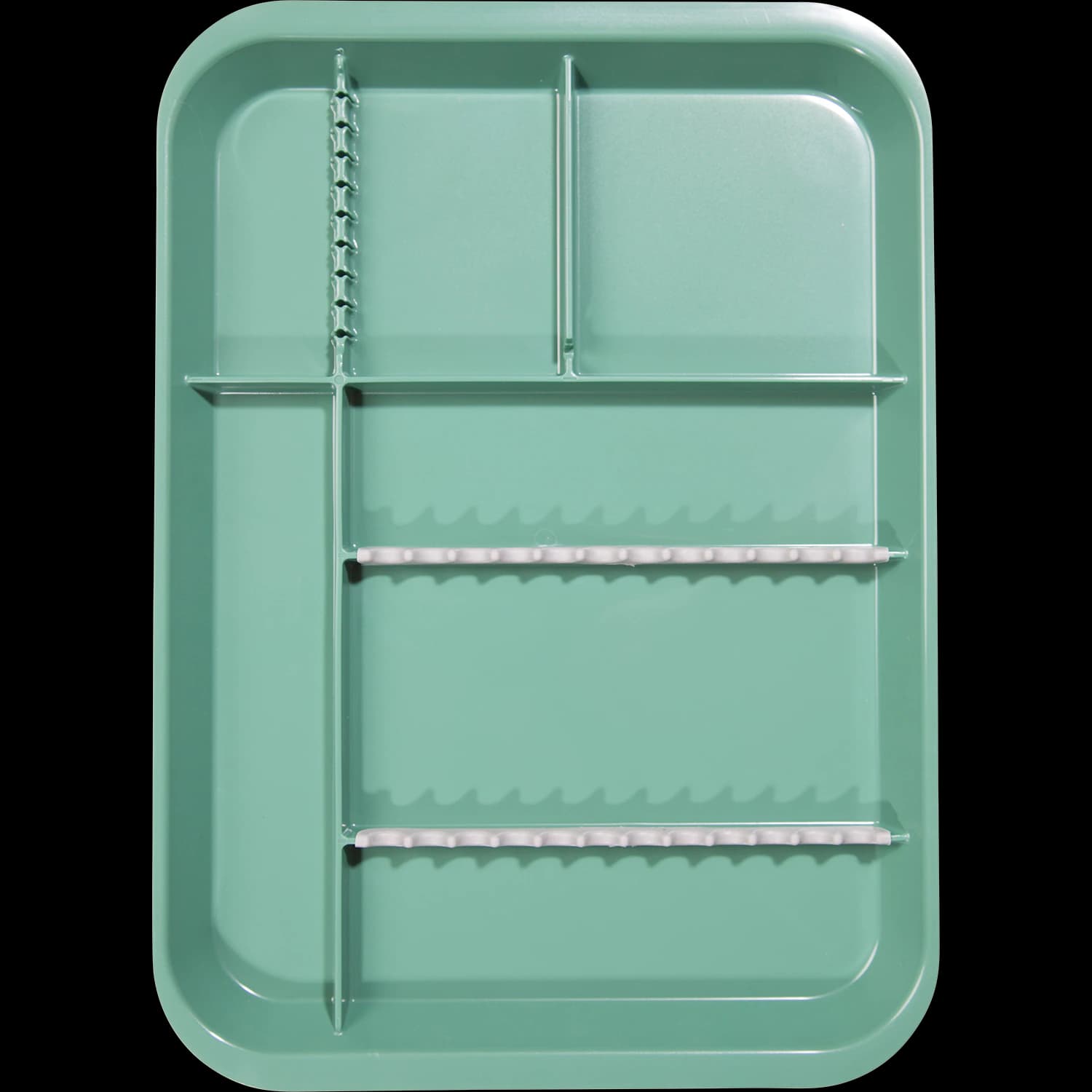 Zirc B-Lok Divided Setup Tray, Green, Size B, 13-3/8" x 9-5/8" x 7/8", 1/Pk, 20Z451D thumbnail 2