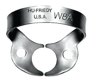 Hu-Friedy Rubber Dam Clamp, #W8A, Wingless, Molars, Satin Steel, 1/Pk, RDCMW8A thumbnail 3