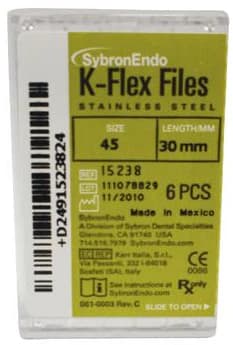 Kerr K-Flex Endodontic Files, #45, 30mm, White, Stainless Steel, 6/Pack, 15238 thumbnail 4