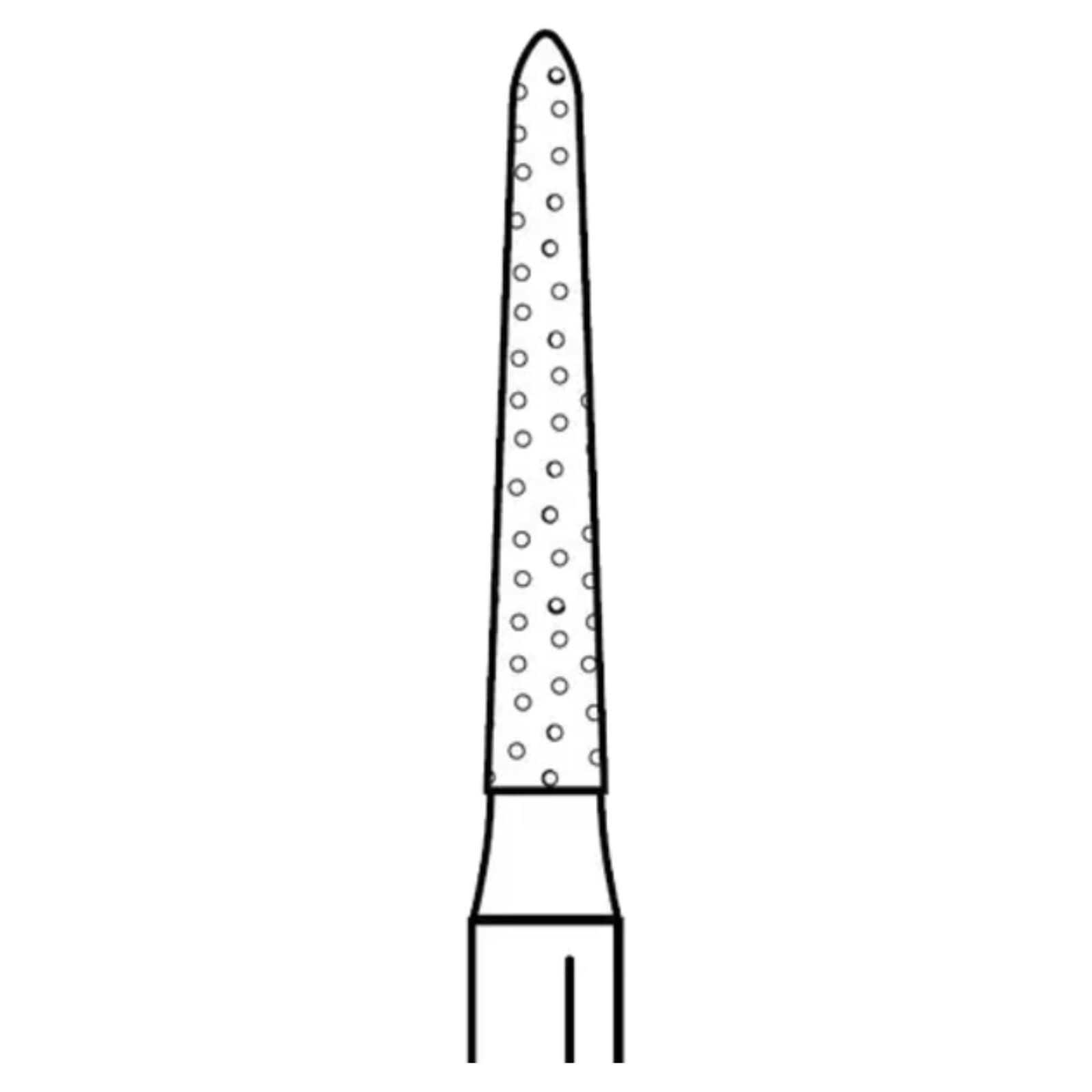 Two Striper Diamond Bur, FG, Curettage K, #764.8, Coarse, Green, Cone Bevel End, 1.4 mm Major/0.8 mm Minor Diameter, 8.0 mm Length, 5/Pk, 2015978 thumbnail 3